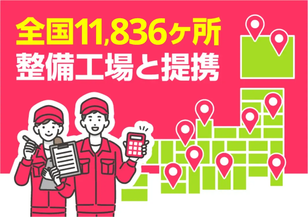 全国11,836ヶ所整備工場と提携